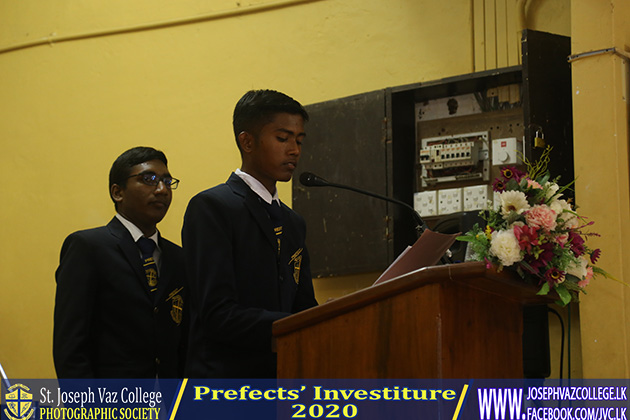 Prefects Investiture 2020 - St. Joseph Vaz College - Wennappuwa - Sri Lanka