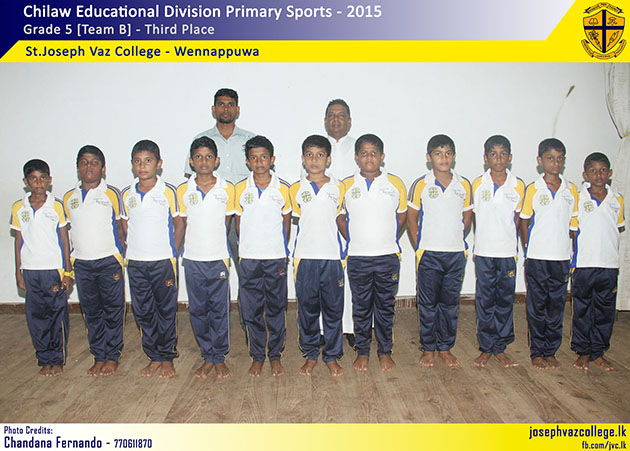 Chilaw Educational Division Primary Sports Champions - 2015 - St.Joseph Vaz College - Wennappuwa